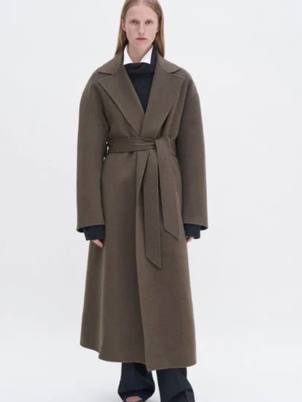 Filippa K Double Face Wool Cashmere Belted Coat - Dark Taupe/Mink (EU 34 / XS)